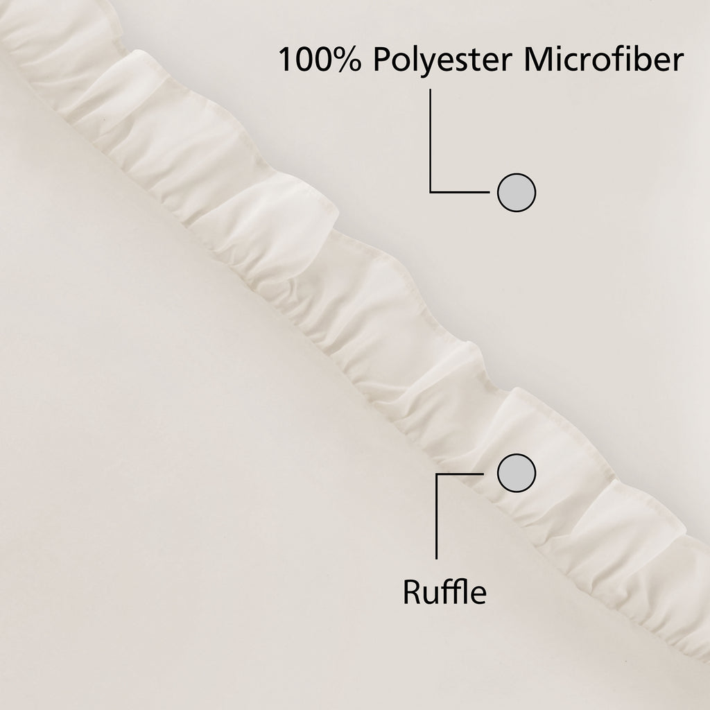 Mainstays All in One Reversible Comforter and Sheet set- 11 Piece, Queen, Cream Ruffle