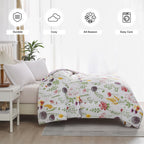 Jessy Home 1 Piece Queen Comforter Floral Comforter Purple Dandelion Summer Quilts Soft Cooling Comforter 1 Comforter