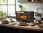 Mainstays 4 Slice Countertop Toaster Oven with 3 Settings, Includes Baking Rack and Pan, Black, New