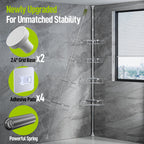 LazySpin 4-Tier Corner Shower Caddy Tension Pole, Fits 37.8”-124”, Silver