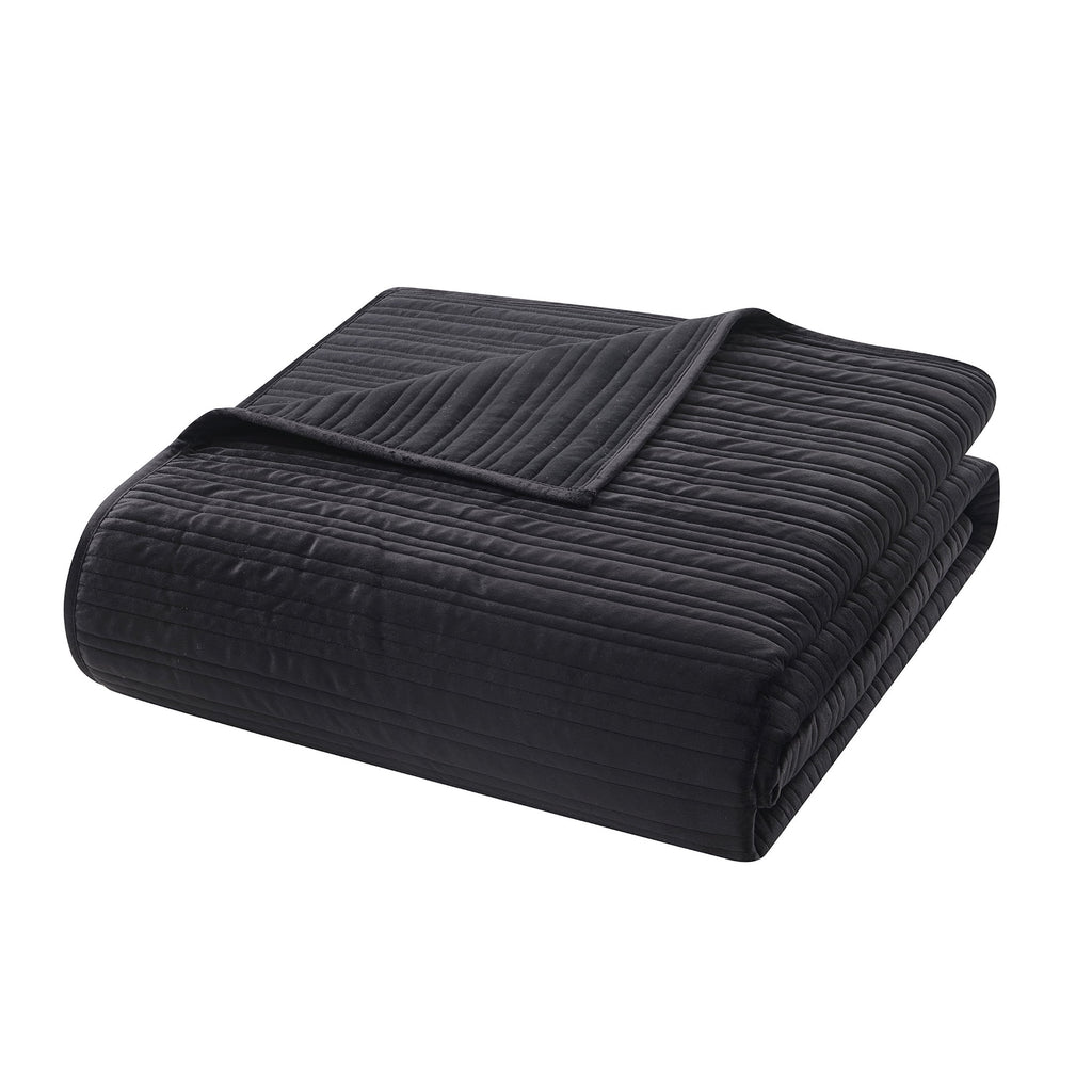 Mainstays Soft Velvet Quilt, Full/Queen, Rich Black, Soft & Cozy Bedding
