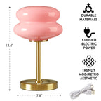 Mainstays Pink Double Bubble Glass Table Lamp, 12.4" H