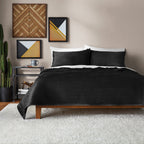 Mainstays Soft Velvet Quilt, Full/Queen, Rich Black, Soft & Cozy Bedding