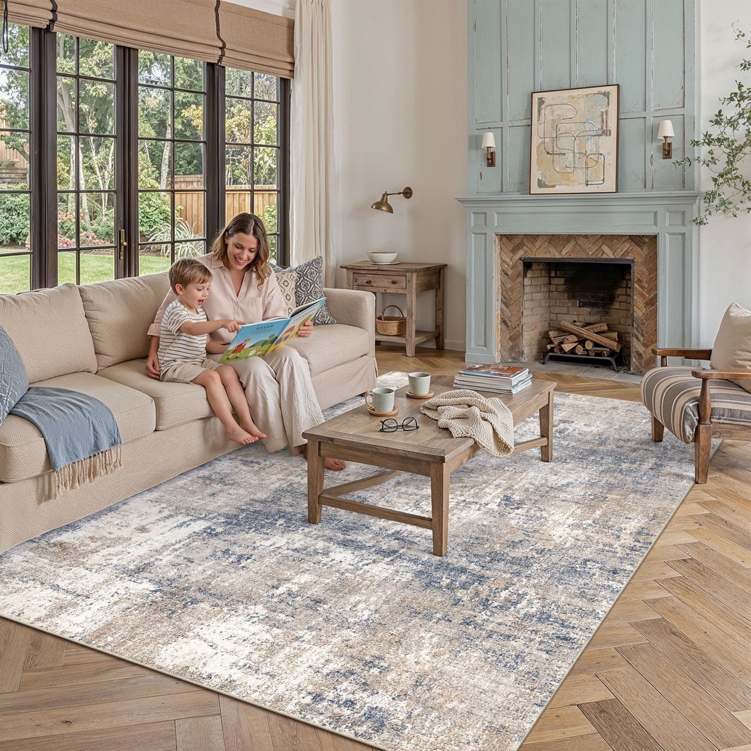 BERTHMEER 5'x7' Modern Abstract Area Rug