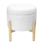 Mainstays Modern Dowel Ottoman, Cream Boucle