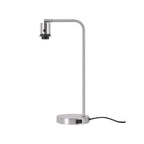 Better Homes & Gardens Modern Desk Lamp with Outlet, Brushed Nickel Base & Fabric Shade, 18.26 Inches