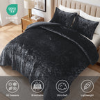 3-Piece Comforter Set Queen Black