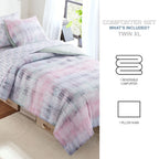Campus Comforts by New Sega Home 2-Piece Reversible Comforter Set, Waterfall, Pink/Green, Twin-XL