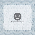 Beautiful Floral Block Scallop 2 Piece Bath Rug Set by Drew Barrymore, Hydrangea Blue, 17" x 24" & 20" x 30"
