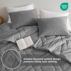 Regency Heights Twin/Twin XL Quilted Plush Comforter Set, 2-Piece Reversible Feather-Soft Dorm Bedding Sets, Textured Sherpa Comforter Bed Set for All Season, Gray