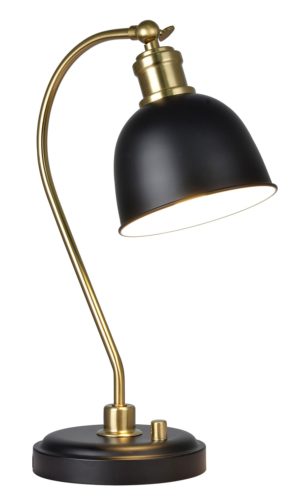 Better Homes & Gardens 18" Black and Gold Desk Lamp, Modern Design