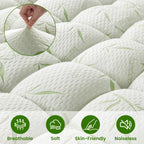 Baauye Cooling Bamboo Mattress Topper, 900GSM Quilted Mattress Pad with 8-21" Deep Pocket, King, Green