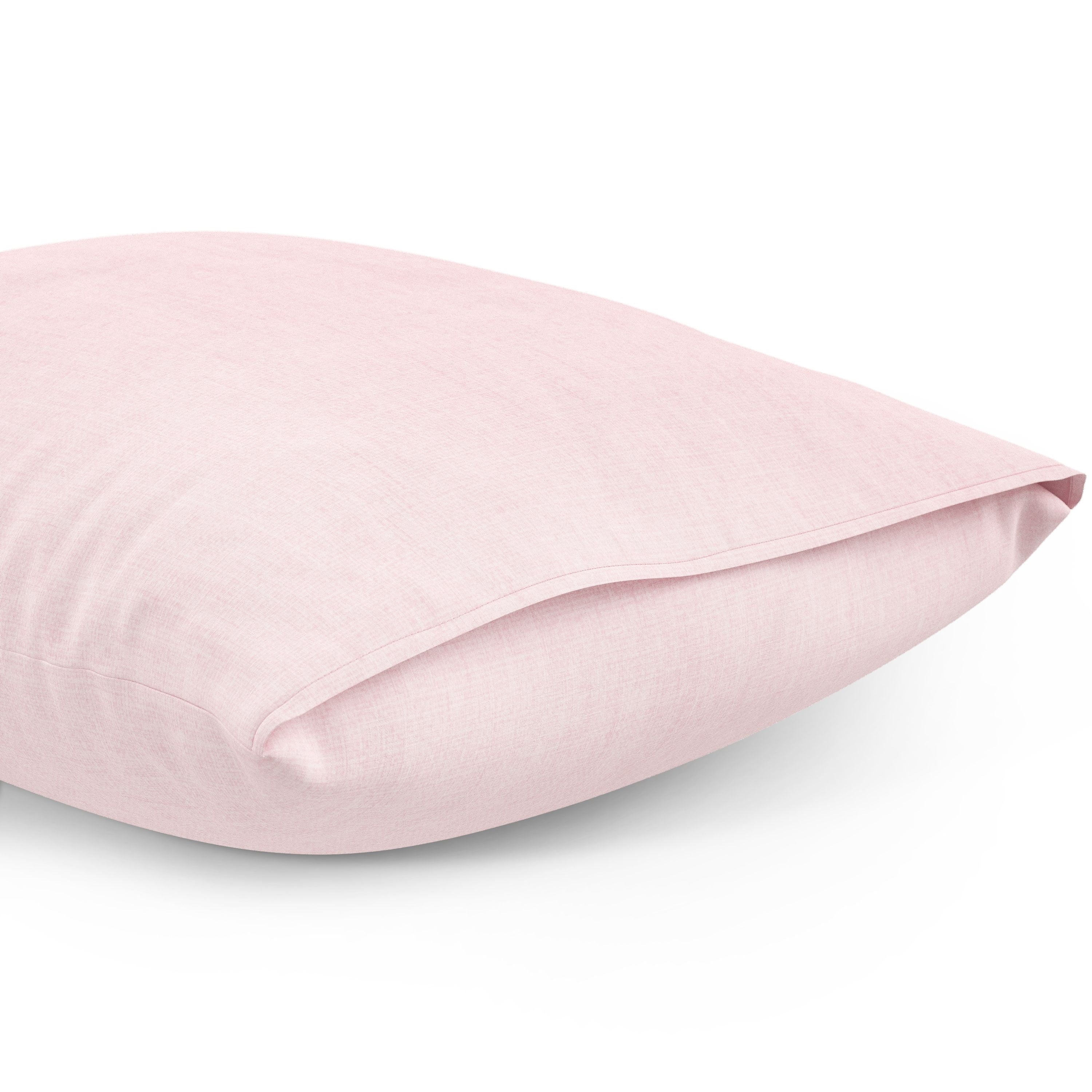 Mainstays Kids 100% Cotton Percale Bed Sheet Set, Full, Light Pink, 4 Pieces