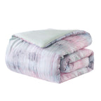 Campus Comforts by New Sega Home 2-Piece Reversible Comforter Set, Waterfall, Pink/Green, Twin-XL