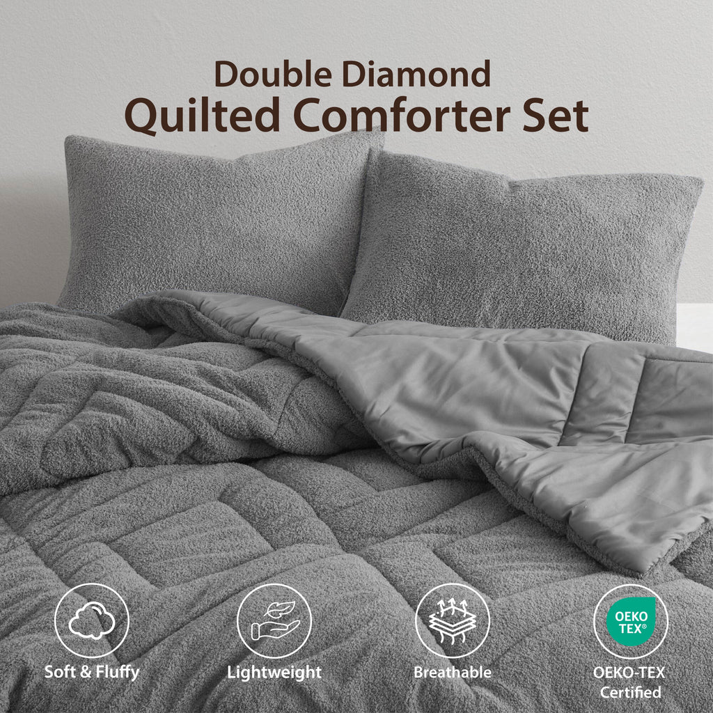 2-Piece Quilt Set Twin Gray