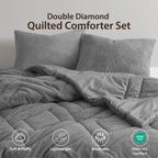2-Piece Quilt Set Twin Gray