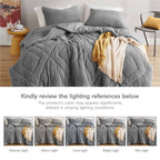 Regency Heights Twin/Twin XL Quilted Plush Comforter Set, 2-Piece Reversible Feather-Soft Dorm Bedding Sets, Textured Sherpa Comforter Bed Set for All Season, Gray