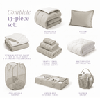 Virtu Back to College Dorm Room Essentials, Twin XL Comforter Sets, Dorm Bedding, Twin Xl Bed In a Bag with All Dorm Accessories and Bedding, Linen