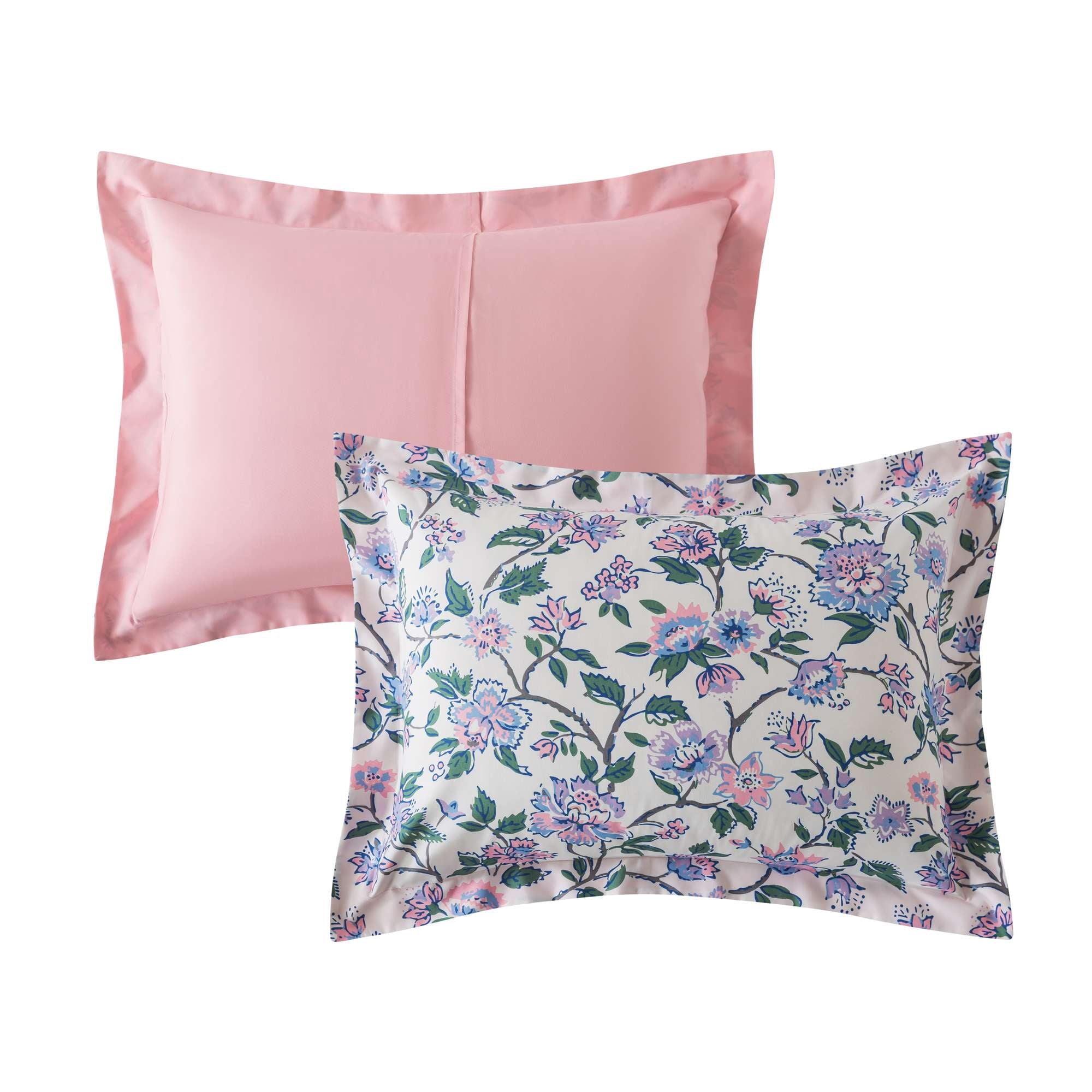 Mainstays 7-Piece Reversible Bed in a Bag with Laundry Tote, Purple Floral, Queen