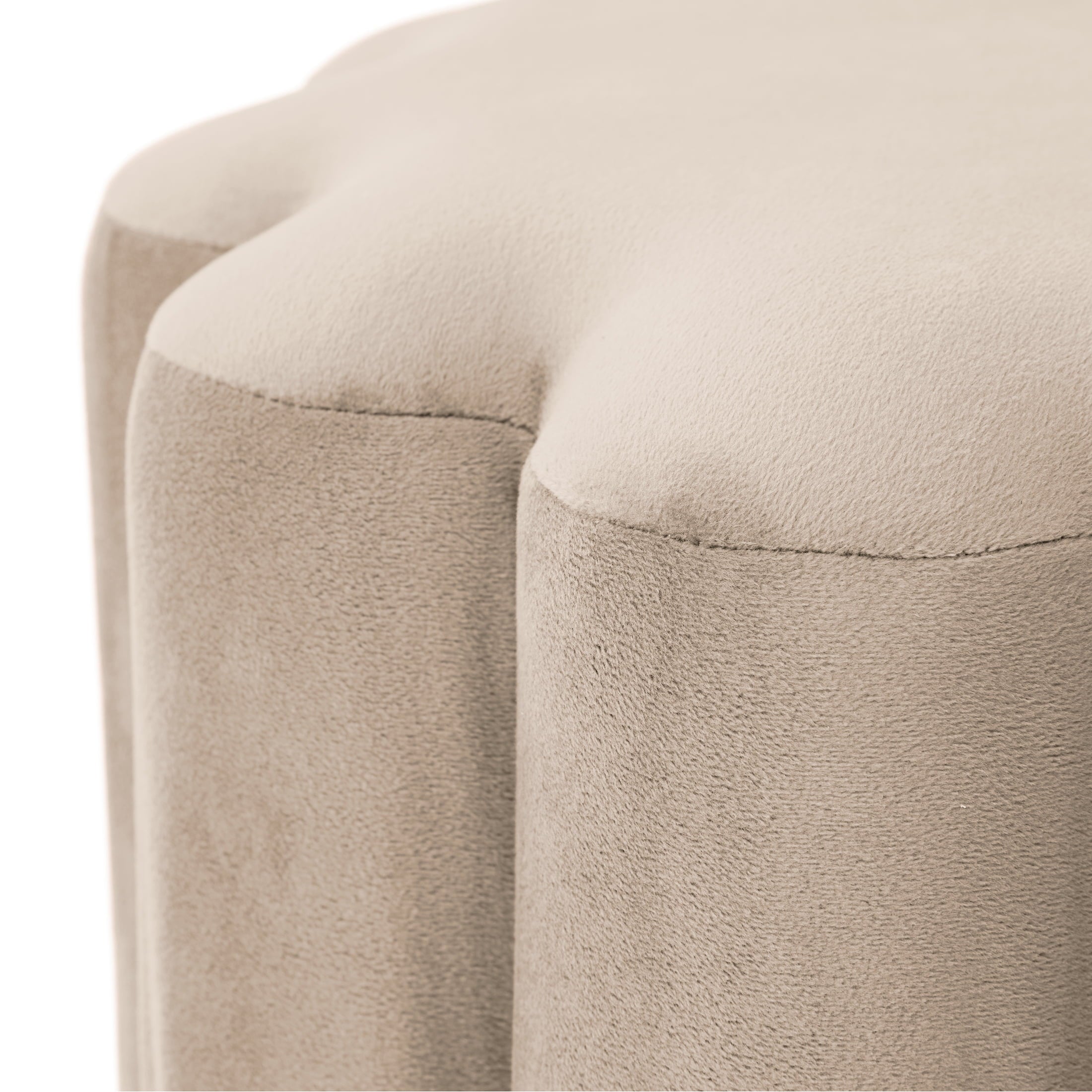 Better Homes & Gardens Lillian Velvet Tufted Ottoman, Beige