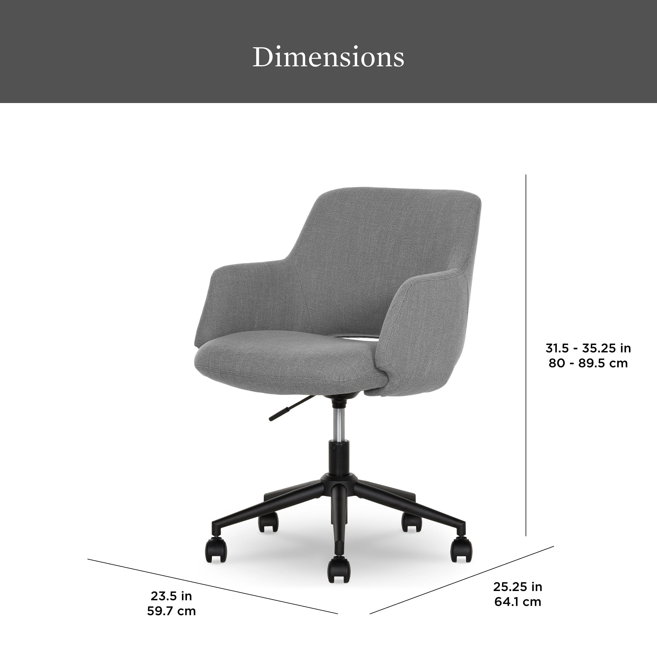 Better Homes & Gardens Lillian Office Chair, Gray