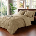 Baauye 7-Piece Bed in a Bag Queen Beige