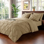 Baauye 7-Piece Bed in a Bag Queen Beige