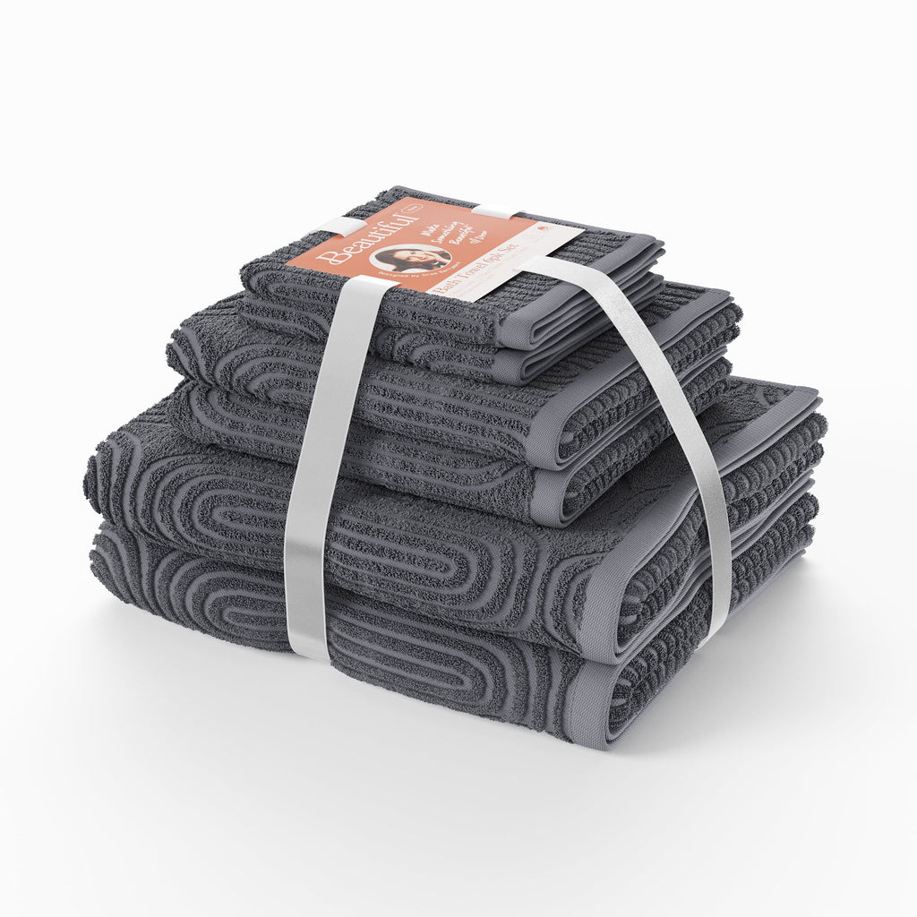 Beautiful 6-Piece Cotton Bath Towel Set