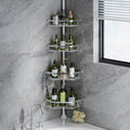 LazySpin 4-Tier Corner Shower Caddy Tension Pole