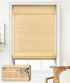 LazBlinds No Tools No Drill Cordless Bamboo Roman Shades