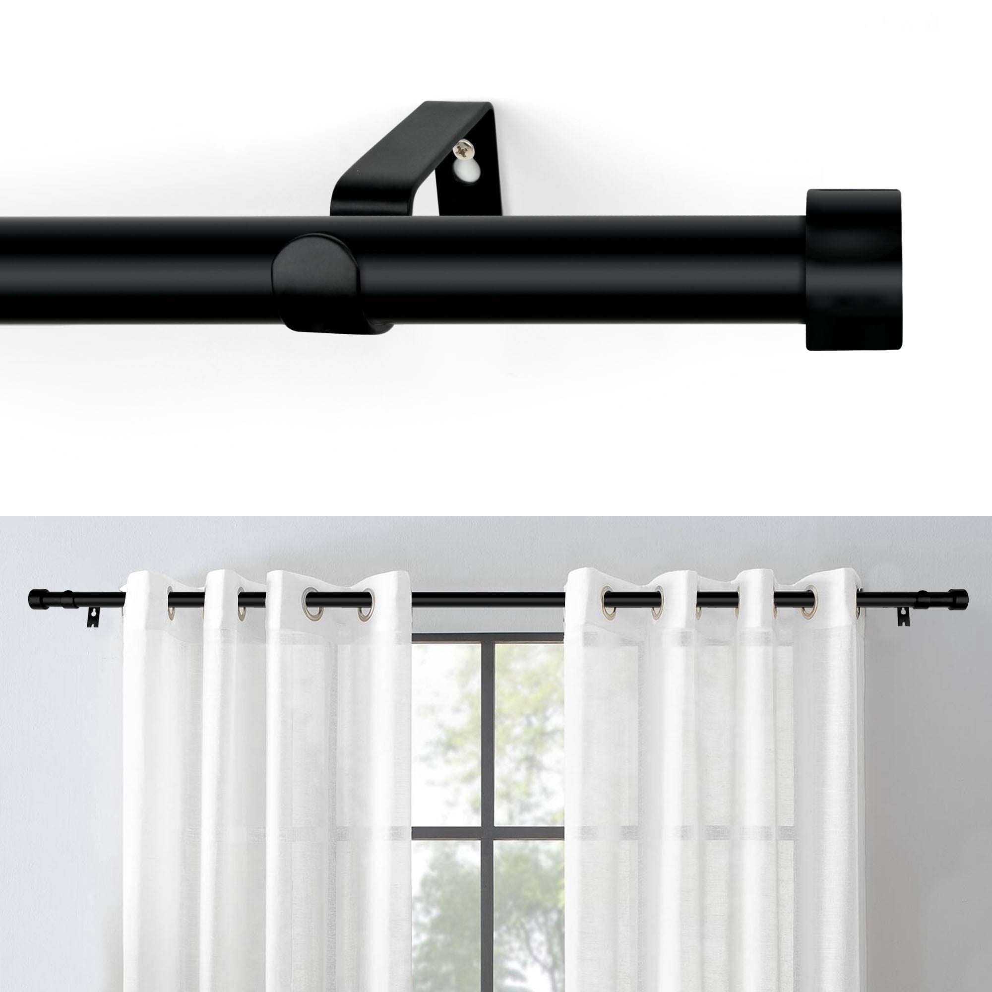 Adjustable Curtain Rod with Ball Finials