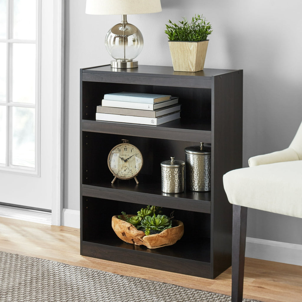 Mainstays Framed 3-Shelf Bookcase with Adjustable Shelves