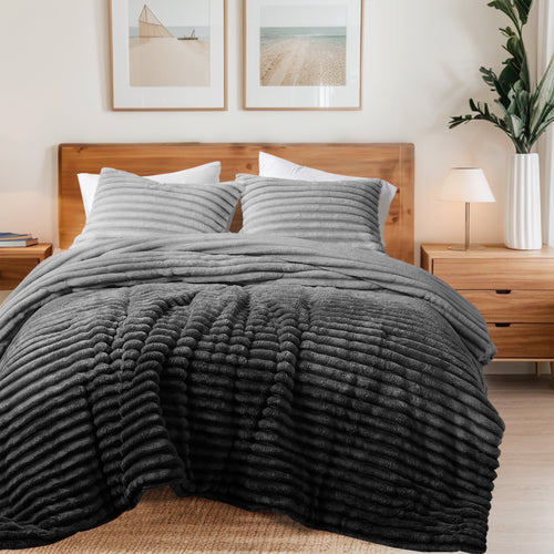 3-Piece Comforter Set King Grey