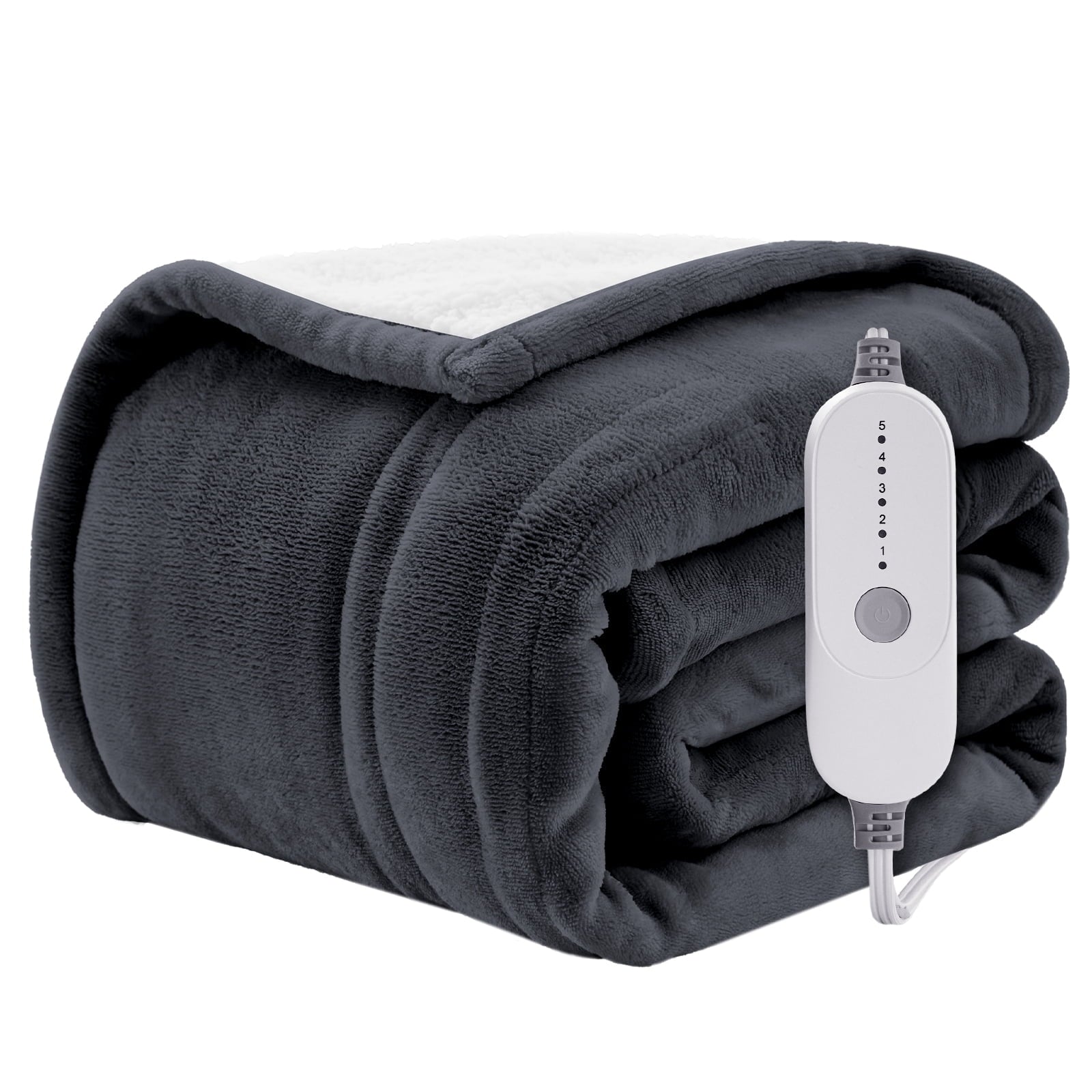 WISHEAD Electric Heated Blanket Throw Soft Flannel