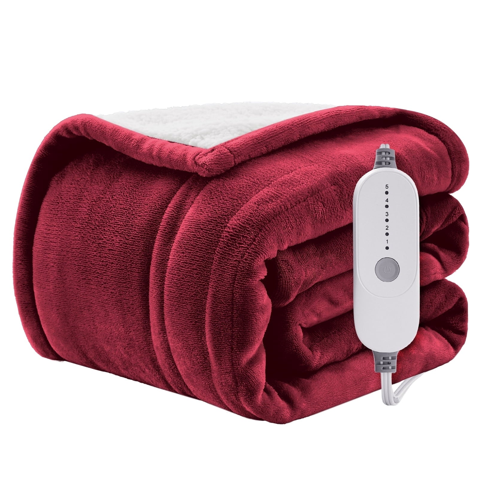 WISHEAD Electric Heated Blanket Throw Soft Flannel