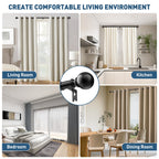 Single Curtain Rods for Windows 32 to 120 inch, Adjustable Window Curtain Rod, Window Curtain Rod with Ball Finials, 1 inch Diameter Decorative Curtain Rod Set, Modern Decorative Drapery Rods