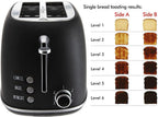 Rae Dunn 2-Slice Toaster, Stainless Steel with 6 Browning Levels, Extra Wide Slots