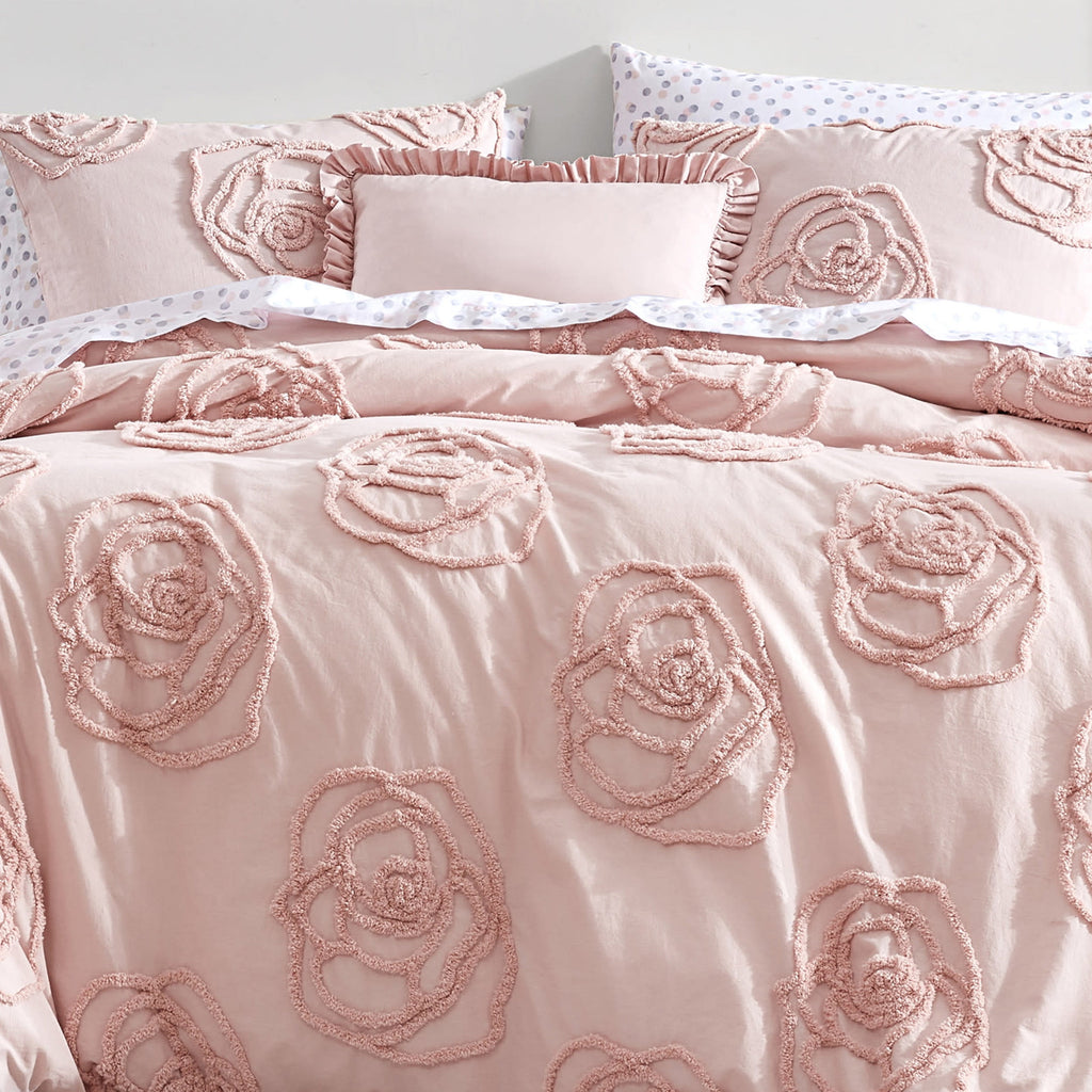 Betsey Johnson Rambling Rose Pink Twin Duvet Cover Bonus Set
