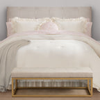 Mainstays All in One Reversible Comforter and Sheet set- 11 Piece, Queen, Cream Ruffle