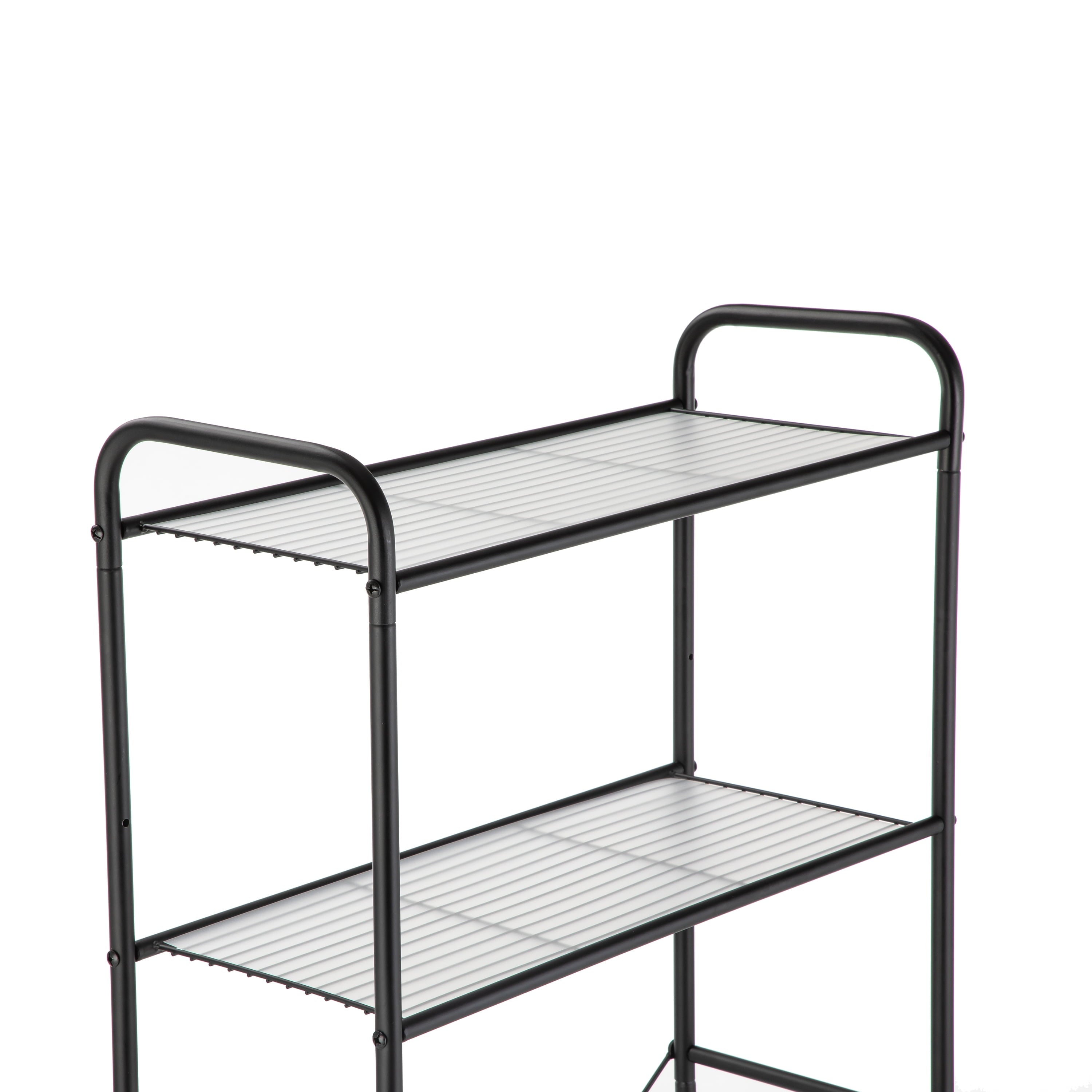 Mainstays Over-the-Toilet Steel Storage Unit with 3 Shelves and Liners, Matte Black