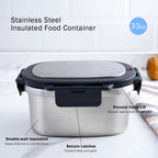 Mainstays 33 oz Insulated Stainless Steel Lunch Box Food Storage Container with Lid
