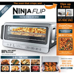 Ninja Flip Toaster Oven & Air Fryer, 8-in-1 Functionality, Storage Space, Air Fry Basket, Sheet Pan, Wire Rack & Removable Crumb Tray, SP151 Stainless